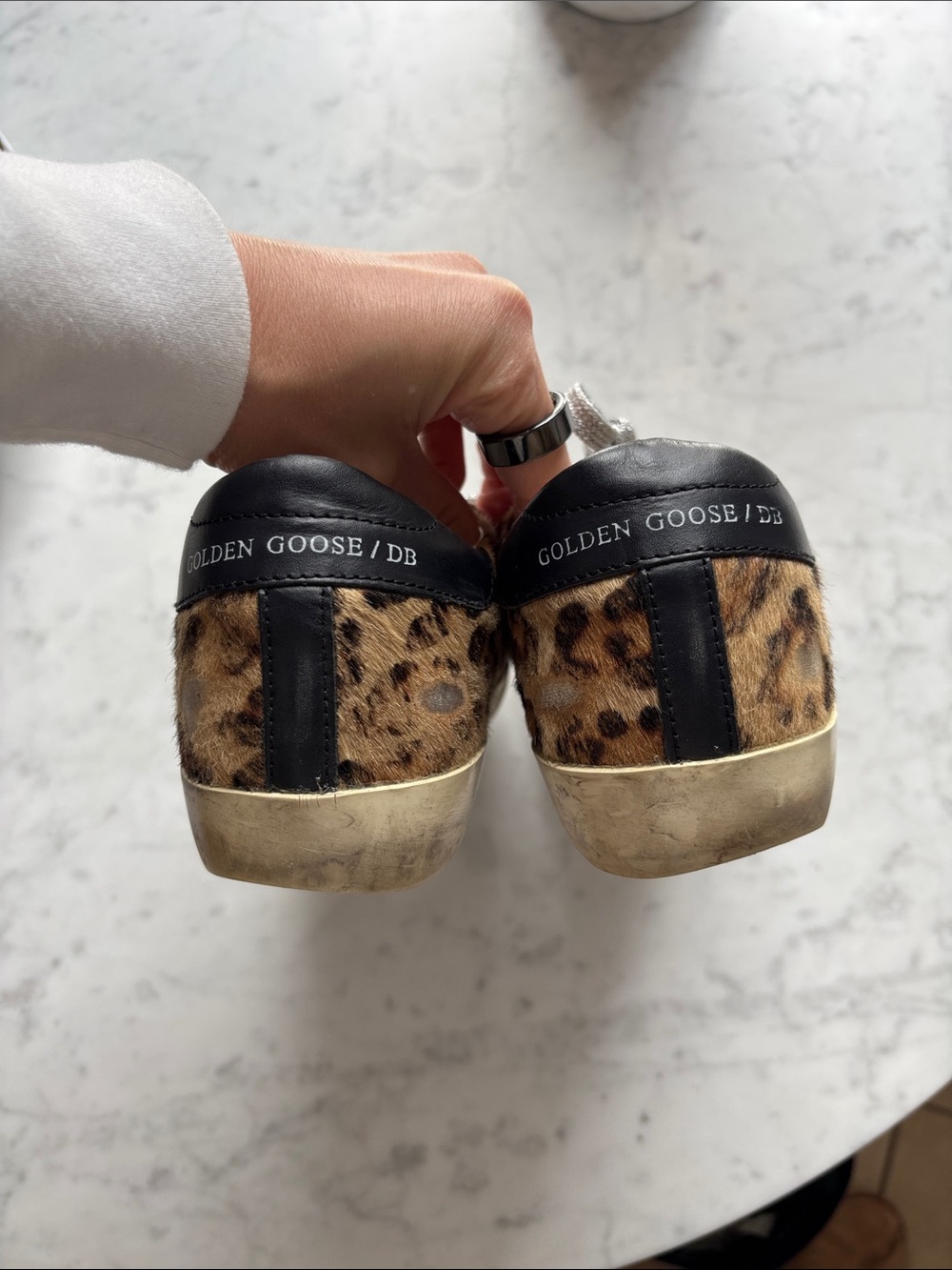 Golden Goose Leopard Print Sneakers with Silver Laces - Picture 2 of 6